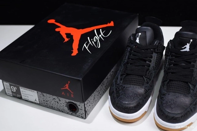 Chep Onekick Laser Black Air CI1184-001 Jordan Retro 4 0703